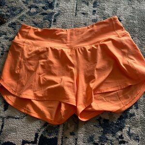 lululemon athletica Vibrant Orange Athletic Shorts